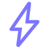 Purple lightning bolt icon.