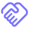 Stylized icon of two hands shaking in a handshake.