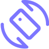 Icon of a smartphone with arrows circling around it indicating rotate device.